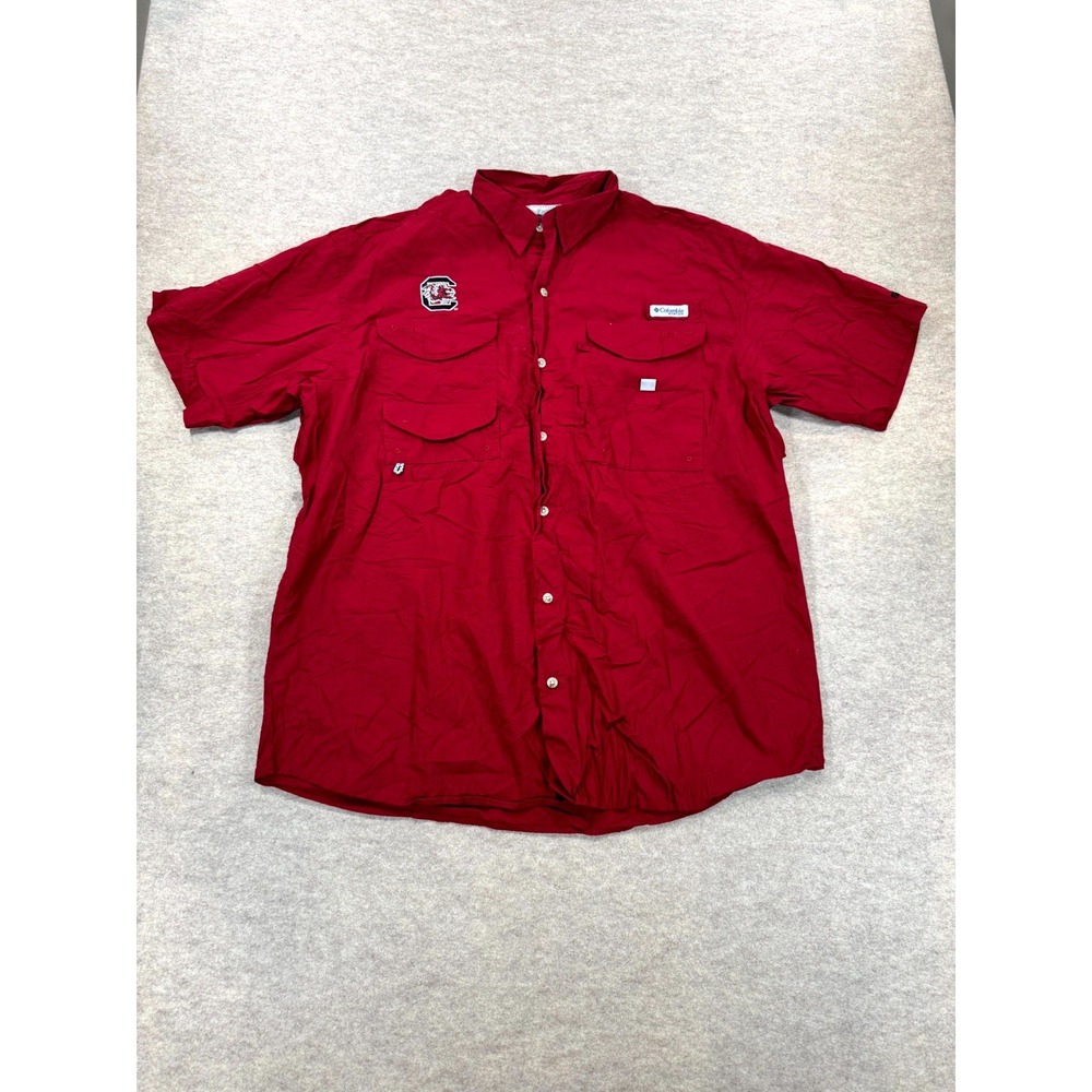 South Carolina Gamecocks Shirt Mens XL Red Columbia Football NCAA PFG Bonehead